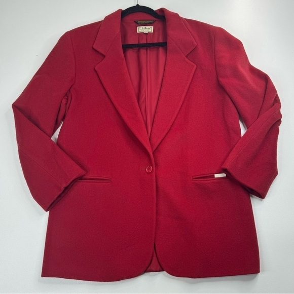 VTG L.L Bean Wool/Cashmere Made in USA Blazer Womens Size 12 - Picture 1 of 11